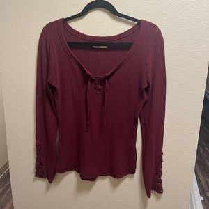 Medium Hollister Maroon Long-sleeve shirt